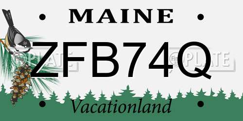 ZFB74Q Maine License Plate
