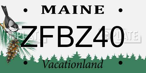 ZFBZ40 Maine License Plate