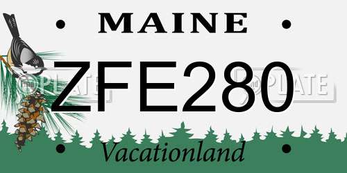 ZFE280 Maine License Plate