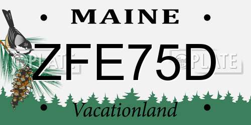 ZFE75D Maine License Plate