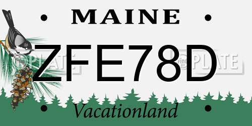ZFE78D Maine License Plate