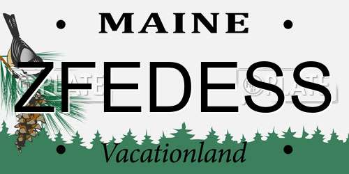 ZFEDESS Maine License Plate