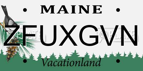 ZFUXGVN Maine License Plate