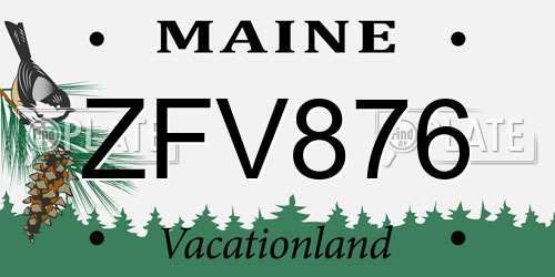 ZFV876 Maine License Plate