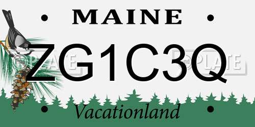 ZG1C3Q Maine License Plate