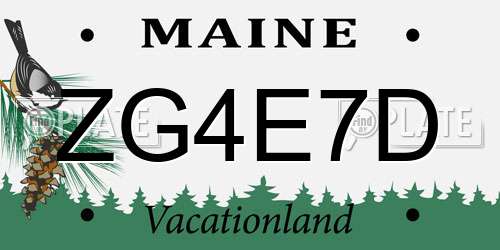 ZG4E7D Maine License Plate