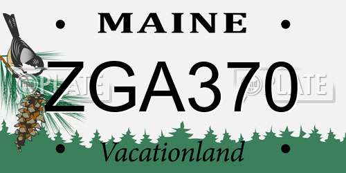 ZGA370 Maine License Plate