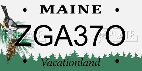 ZGA37O Maine License Plate