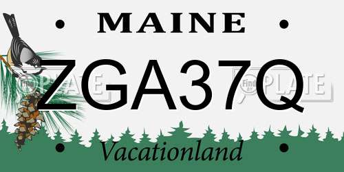 ZGA37Q Maine License Plate