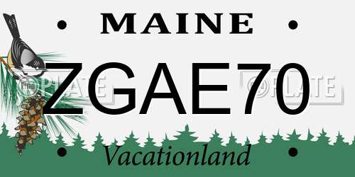 ZGAE70 Maine License Plate