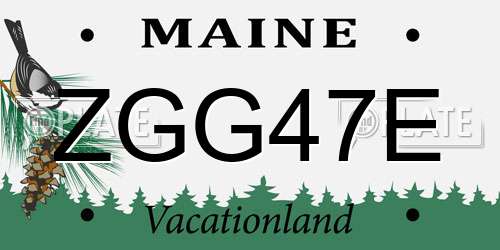 ZGG47E Maine License Plate