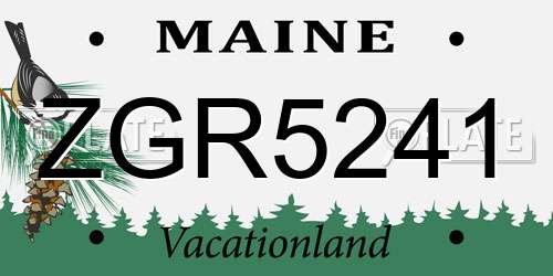 ZGR5241 Maine License Plate