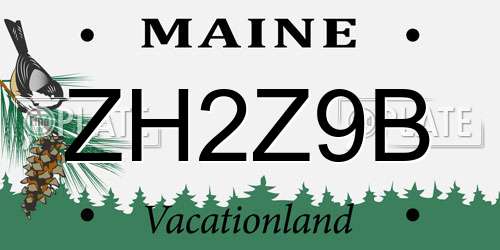 ZH2Z9B Maine License Plate