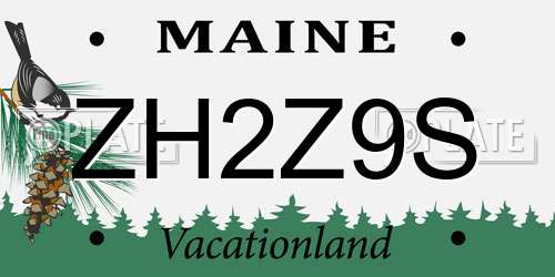 ZH2Z9S Maine License Plate