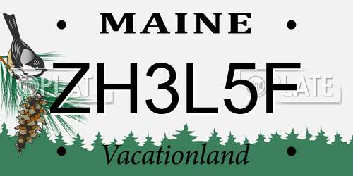 ZH3L5F Maine License Plate