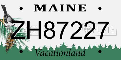 ZH87227 Maine License Plate