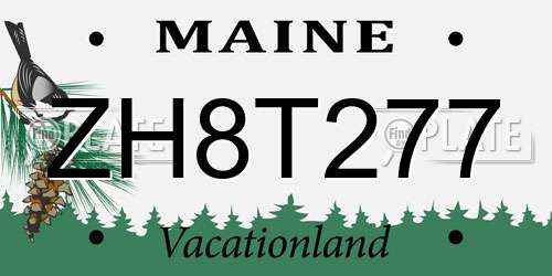 ZH8T277 Maine License Plate