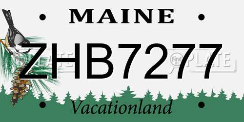 ZHB7277 Maine License Plate