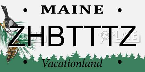 ZHBTTTZ Maine License Plate