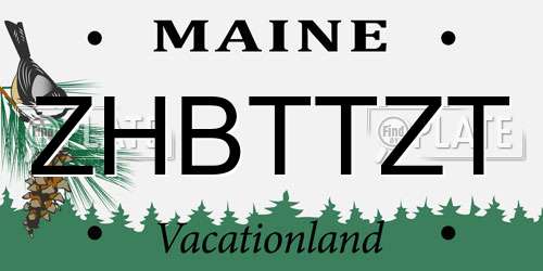 ZHBTTZT Maine License Plate