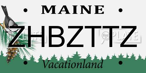 ZHBZTTZ Maine License Plate