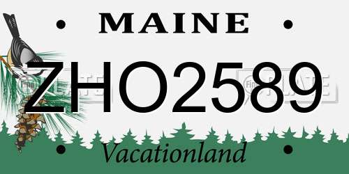 ZHO2589 Maine License Plate