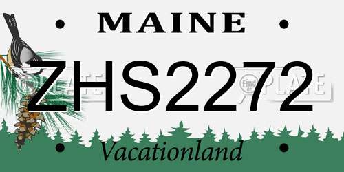 ZHS2272 Maine License Plate