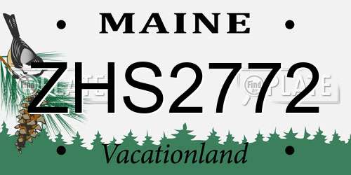 ZHS2772 Maine License Plate