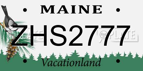 ZHS2777 Maine License Plate