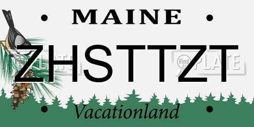 ZHSTTZT Maine License Plate