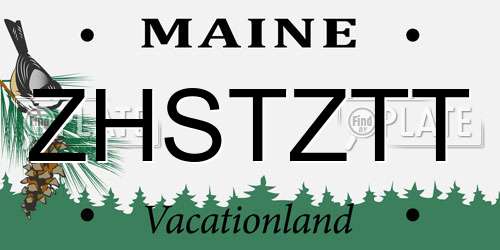 ZHSTZTT Maine License Plate