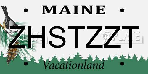 ZHSTZZT Maine License Plate