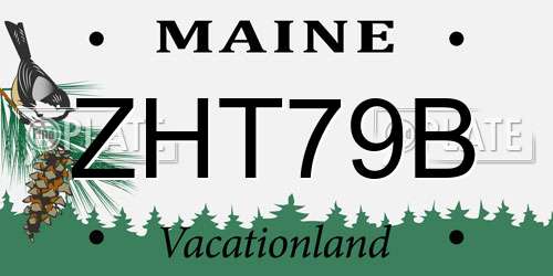 ZHT79B Maine License Plate