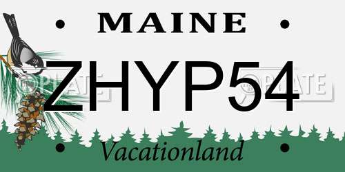 ZHYP54 Maine License Plate