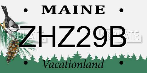 ZHZ29B Maine License Plate