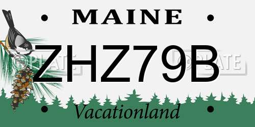 ZHZ79B Maine License Plate