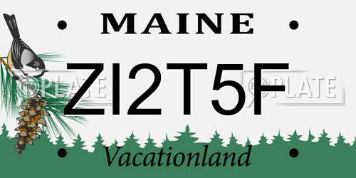 ZI2T5F Maine License Plate