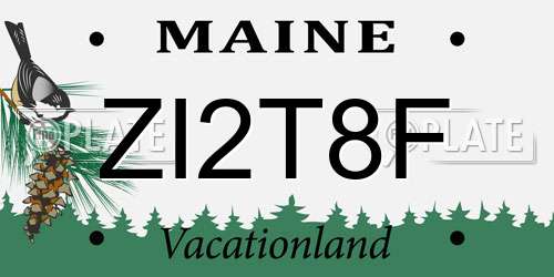ZI2T8F Maine License Plate