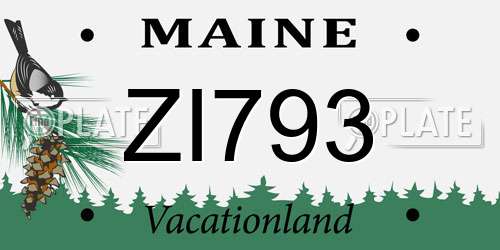 ZI793 Maine License Plate