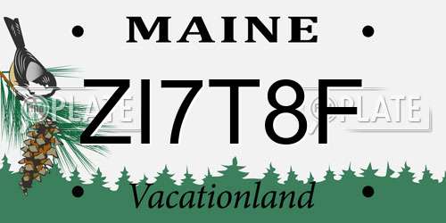 ZI7T8F Maine License Plate