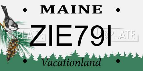 ZIE79I Maine License Plate
