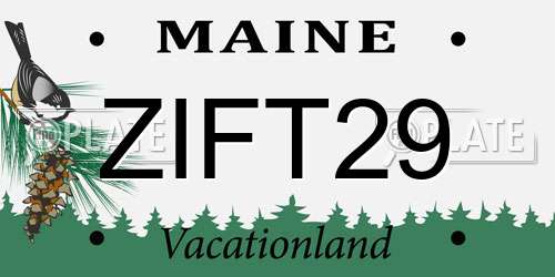 ZIFT29 Maine License Plate
