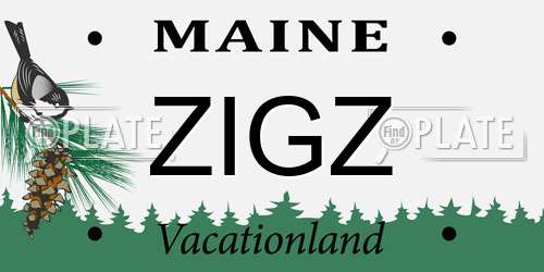 ZIGZ Maine License Plate