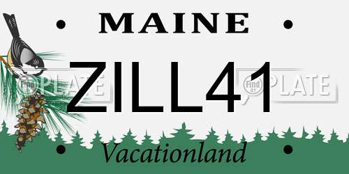 ZILL41 Maine License Plate