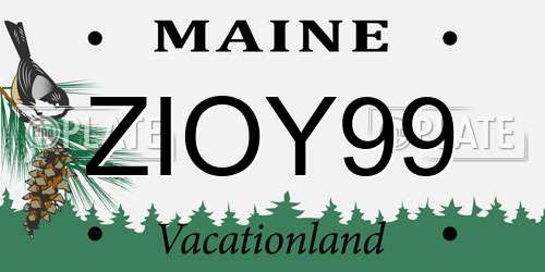 ZIOY99 Maine License Plate