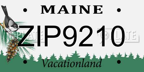 ZIP9210 Maine License Plate