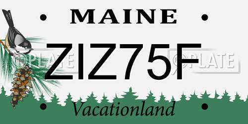 ZIZ75F Maine License Plate