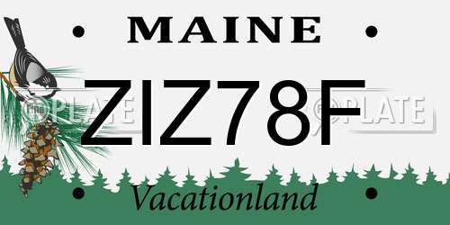 ZIZ78F Maine License Plate