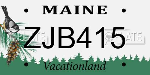ZJB415 Maine License Plate