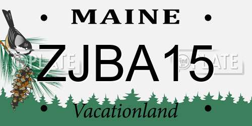 ZJBA15 Maine License Plate